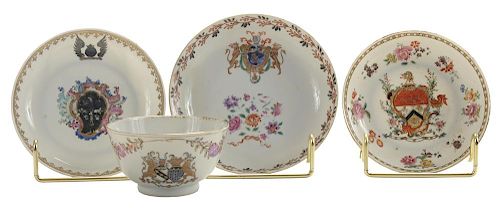 Four Chinese Export Porcelain Armorial