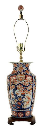 Imari Porcelain Vase Converted to Lamp