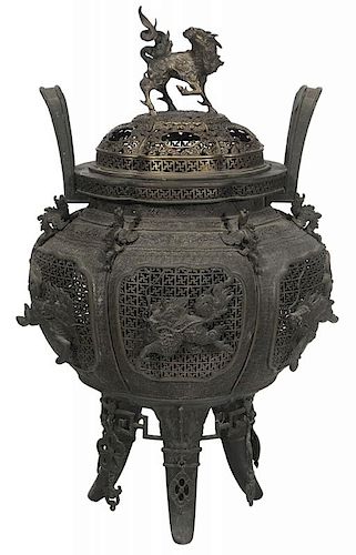 Large Archaic Style Bronze Incense