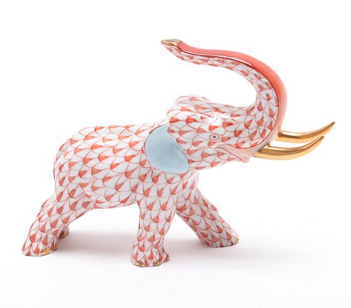 Herend "Elephant" Fishnet Porcelain Figure