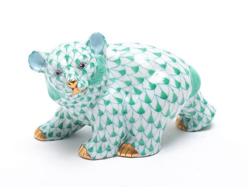 Herend "Bear" Fishnet Porcelain Figure