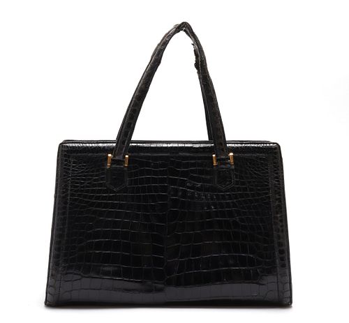 Hermes Vintage Crocodile Leather Handbag