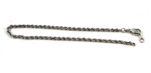 Milor Designer Platinum Spiral Rope Chain Bracelet