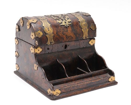 Burlwood Veneer Brass Mounted Letter Box