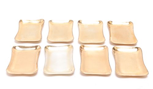 Mexican Sterling Silver Vermeil Salts, Set of 8