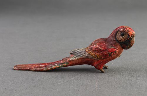 Cold-Painted Vienna Bronze Parrot Figurine