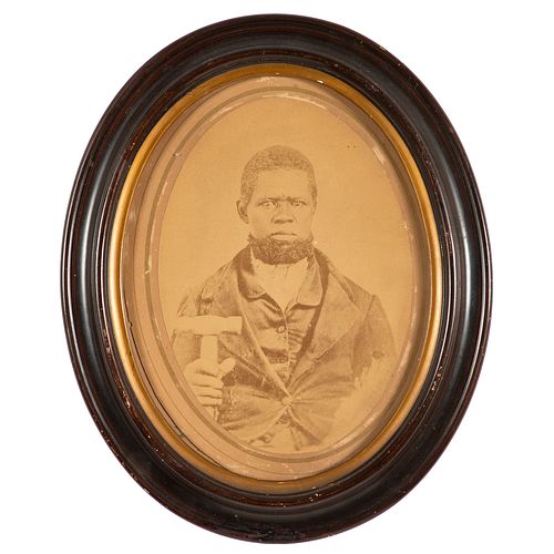 Salt Print of Identified African American Blacksmith, Franklin, Pennsylvania, 1864