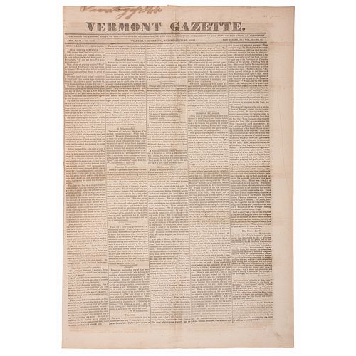 Mormon Religion Described in 1831 Vermont Gazette