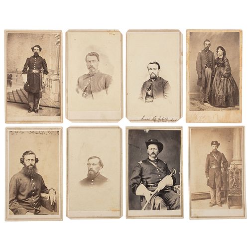 CDVs of Civil War Officers Including Several Identified Kansas Cavalrymen