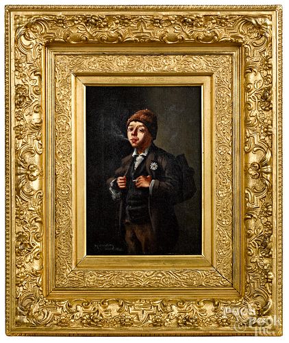 Henry Sumner Watson oil on canvas of a boy