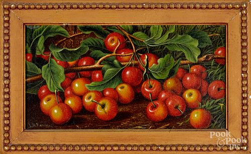 Levi Wells Prentice oil on canvas of apples