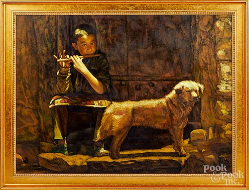 Zhiyue Zheng oil on canvas of a boy