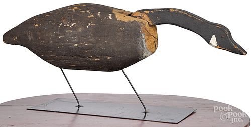 Large carved and painted Canada goose