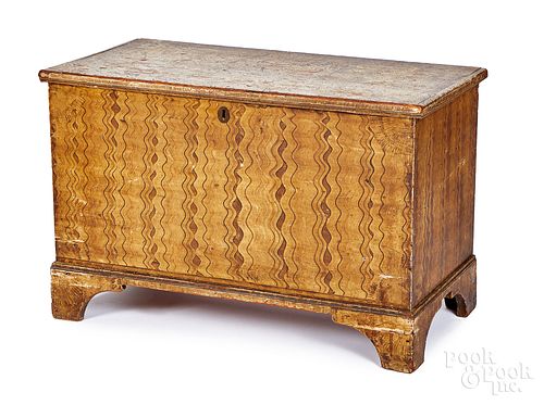 Painted pine blanket chest, early 19th c.