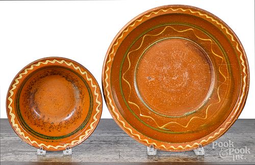 Two Pennsylvania redware bowls, 19th c.