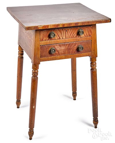 Ohio painted poplar two-drawer stand, 19th c.