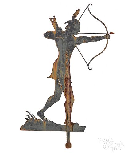 Sheet iron Indian weathervane, early/mid 20th c.