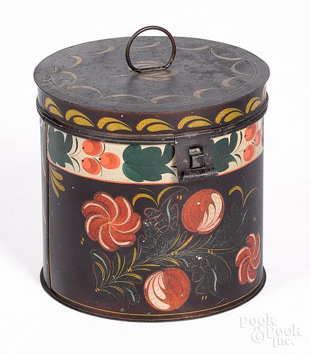Pennsylvania toleware canister, 19th c.