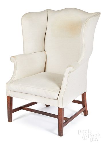 George III mahogany wing chair, ca. 1770