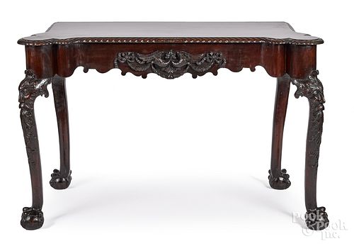 Irish George III carved mahogany pier table
