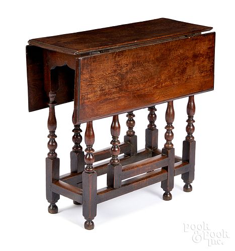 Diminutive George I oak gateleg table, ca. 1740
