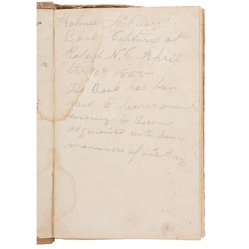 Rare 1862 Confederate Infantry Tactics Manual Captured in Raleigh, North Carolina, by 118th Ohio Volunteer