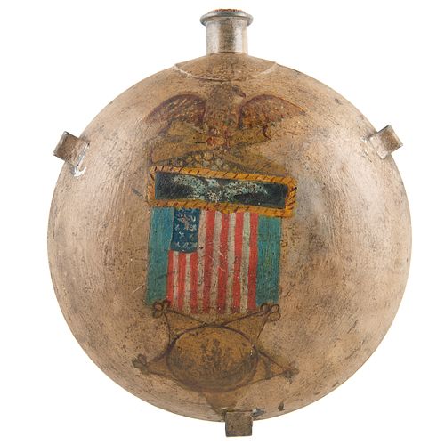 Painted Union Model 1858 Canteen Owned by Captain Daniel Korns, 80th Ohio Volunteers, Plus