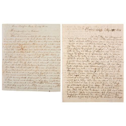 Rare Early Letter Describing Creek "War" of 1836, Plus