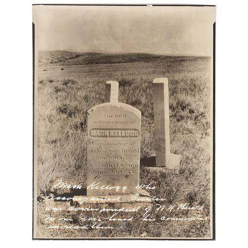 Photograph of Little Bighorn Casualty Mark Kellogg's Battlefield Marker