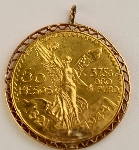 1944 Mexican Gold Coin, 50 Pesos