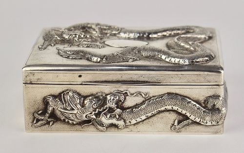 Chinese Export Silver Cigarette Box