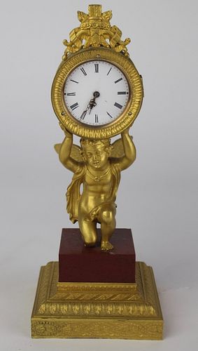 Petite French Figural Table Clock