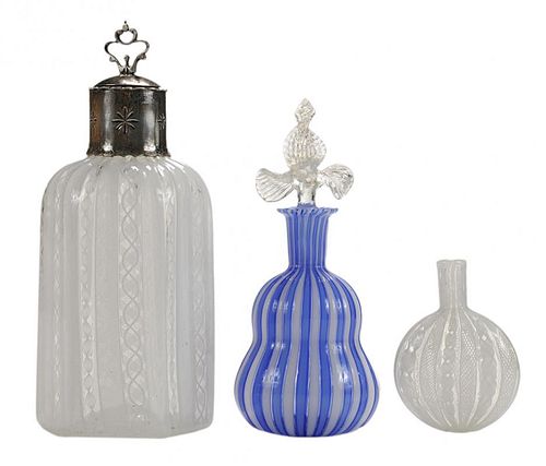 Three “Venetian” Type Glass Perfume