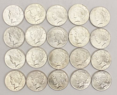 20 US Silver Dollars, 1923, Peace