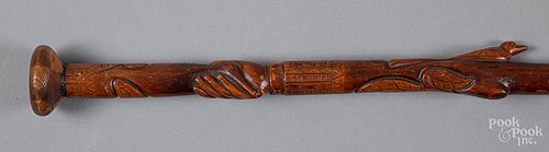 Intricately carved cane, early 20th c.