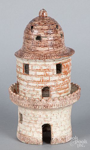 Redware lighthouse lamp