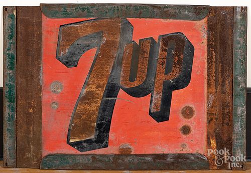 Painted tin 7UP trade sign
