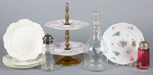 Group of porcelain and glass