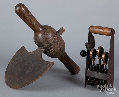 Large two-handled food chopper, late 19th c.