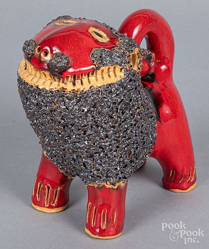 Billy Ray Hussey red pottery lion