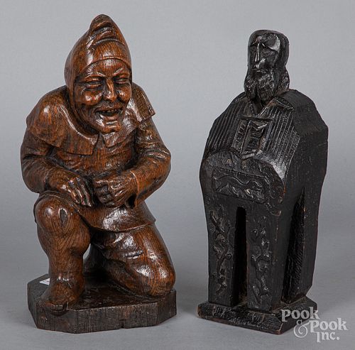 Two Continental carved oak figures, 18th c.