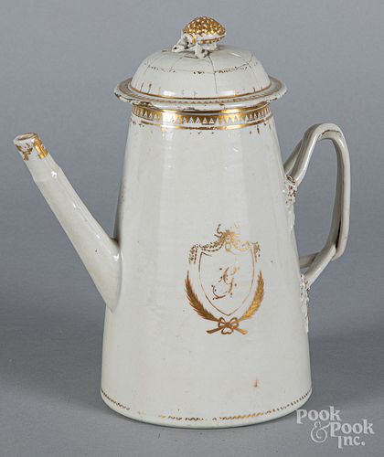 Chinese export porcelain light house coffee pot