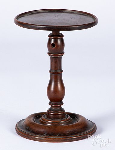 Turned cherry adjustable lamp stand, early 19th c