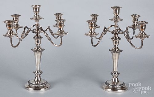 Pair of large silver plated candelabra