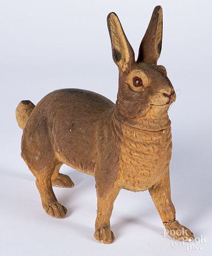 Large composition rabbit candy container