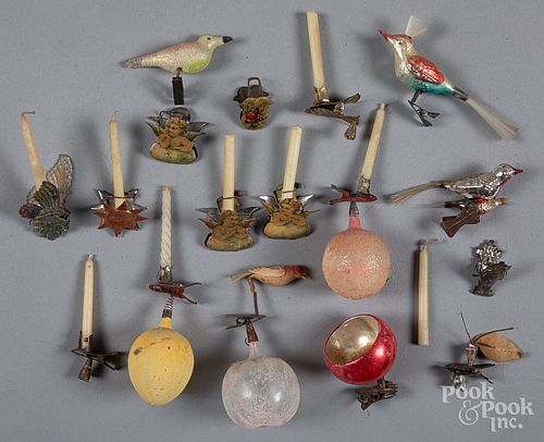 Group of clip-on Christmas ornaments
