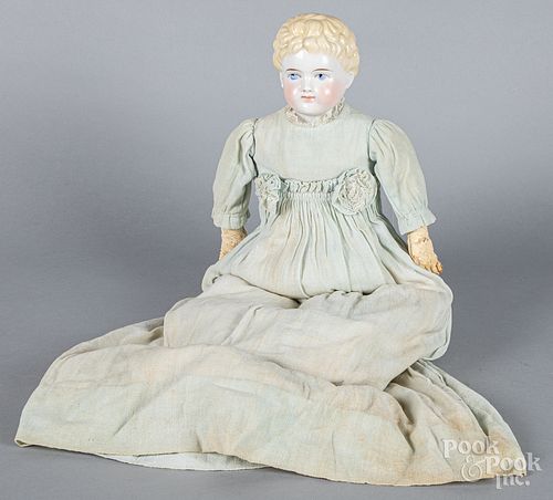 Large bisque head and shoulder doll