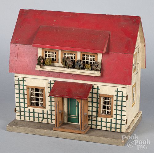 Schoenhut two-story dollhouse, early 20th c.