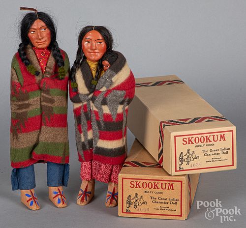 Two composition Skookum Indian dolls
