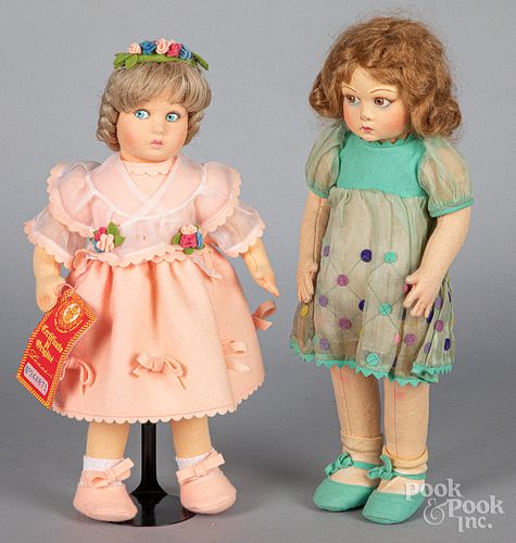 Two felt Lenci dolls